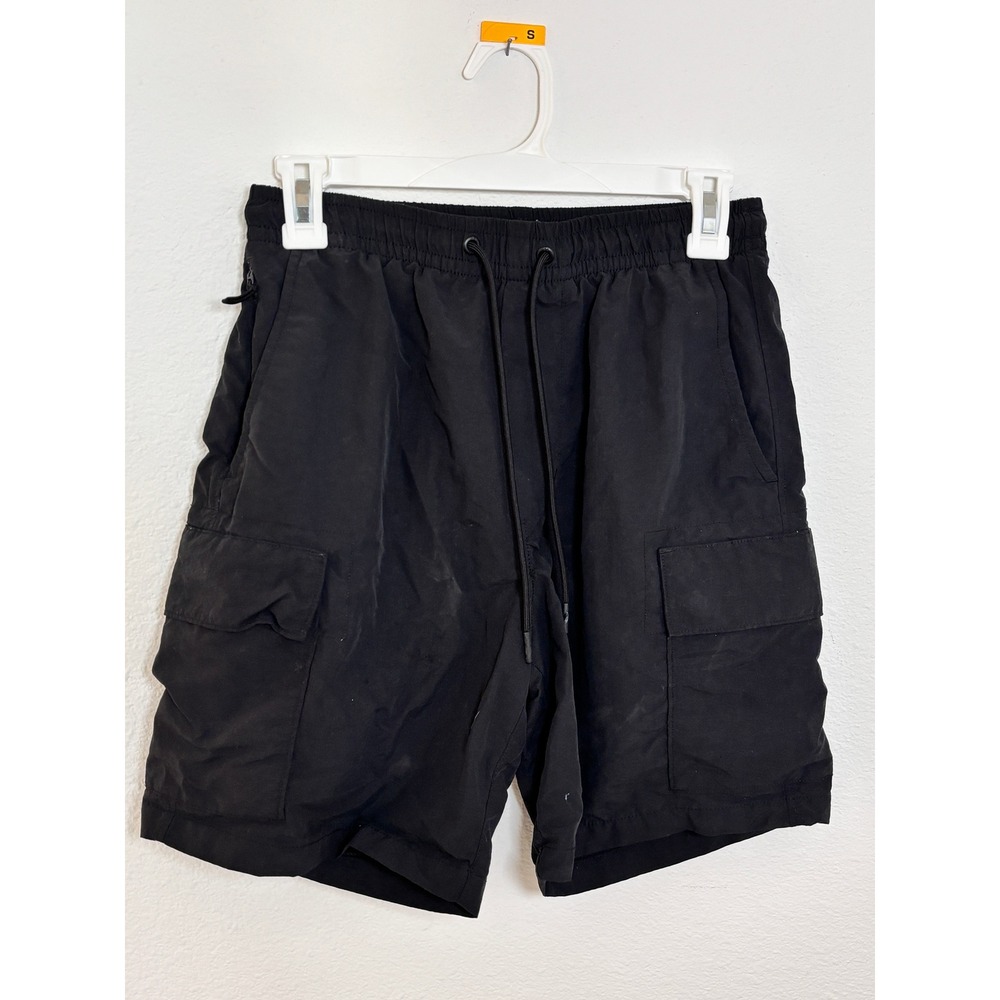 American Eagle Mens Black Cargo Swim Trunks Mesh Lined Shorts XS